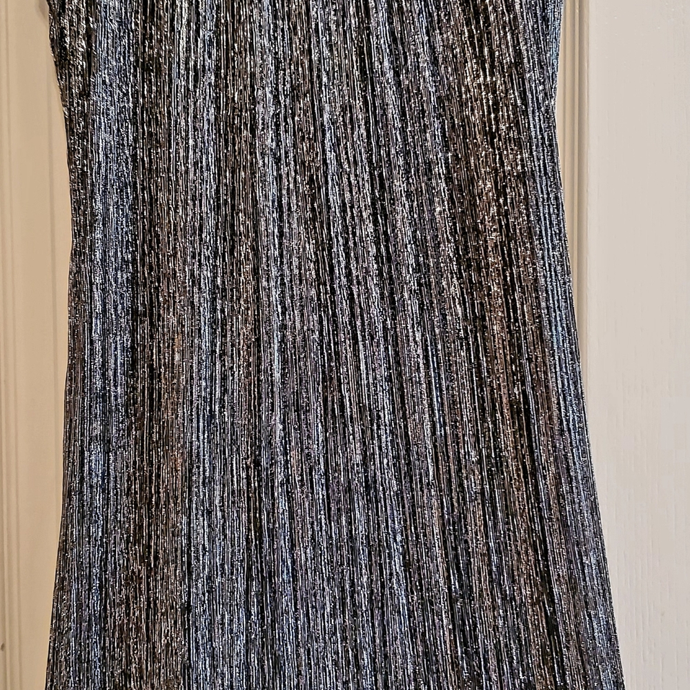 Elegant Silver Pleated Dress